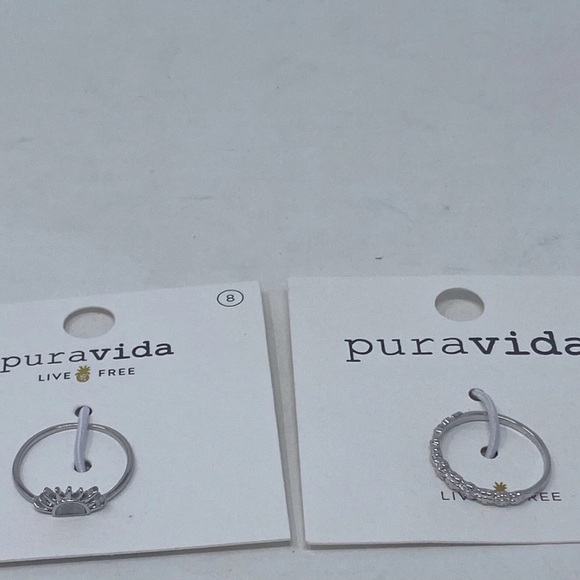 Pura Vida Jewelry - 2 Pura Vida Rings Half Sun- Moonstone & Floral Size 7 or Size 8 NEW with Tags